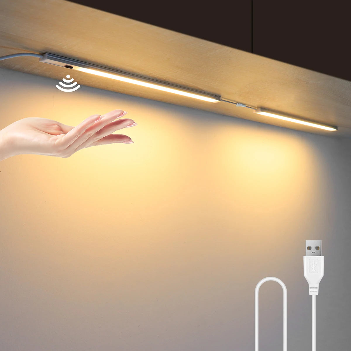 lampe led barre cuisine 30cm 40cm 50cm blanc blanc chaud adhésif sensoriel moderne minimaliste