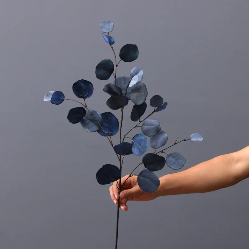 décoration intérieure branche artificielle feuilles ovales multicolore naturelle extérieur automne verte rose bleue orangée