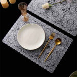 serviettes table blancs motifs floraux dentelle fine classiques élégantes respectueuses environnement 45x30cm set 12