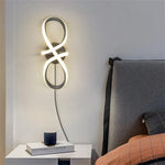applique murale moderne aluminium noir blanc contemporain spirale fixée mur