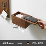 boîte mouchoirs bois minimaliste adhésive amovible moderne salle bain élégante hygiène papier toilette tissu