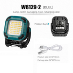 lampe led portable camping travail rechargeable bleu turquoise noir robuste