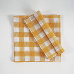serviettes table orange blanches carreaux classiques pack 12 24 cm45cm