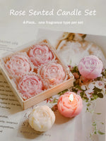 bougies parfumées rose fleur aromathérapie élégantes mariage cadeau femme anniversaire saint valentin