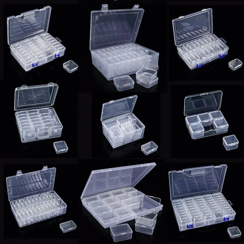 boîtes rangement transparentes modernes clips serrage set 30 compartiments organisation bijoux petits objets