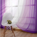 rideaux gris violet bleu noir dégradés transparents moderne tringle tissu léger fenêtre chambre salonhôtel