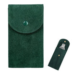 pochette rangement montre velours vert bouton métallique protection anti choc sac emballage bijoux