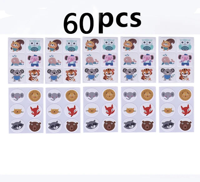 sticker répulsif moustiques autocollant naturel multicolore animaux dessin animé adhésif réutilisable enfants protection maison