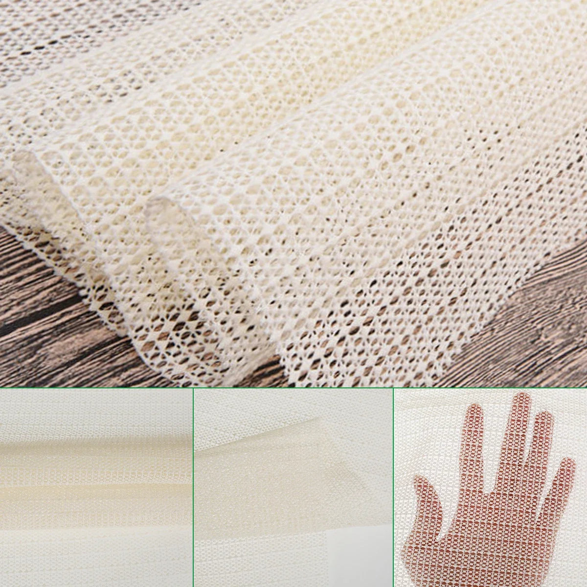 tapis anti dérapant sous couche imperméable texture maillée adhésif beige clair sol dur utilitaire