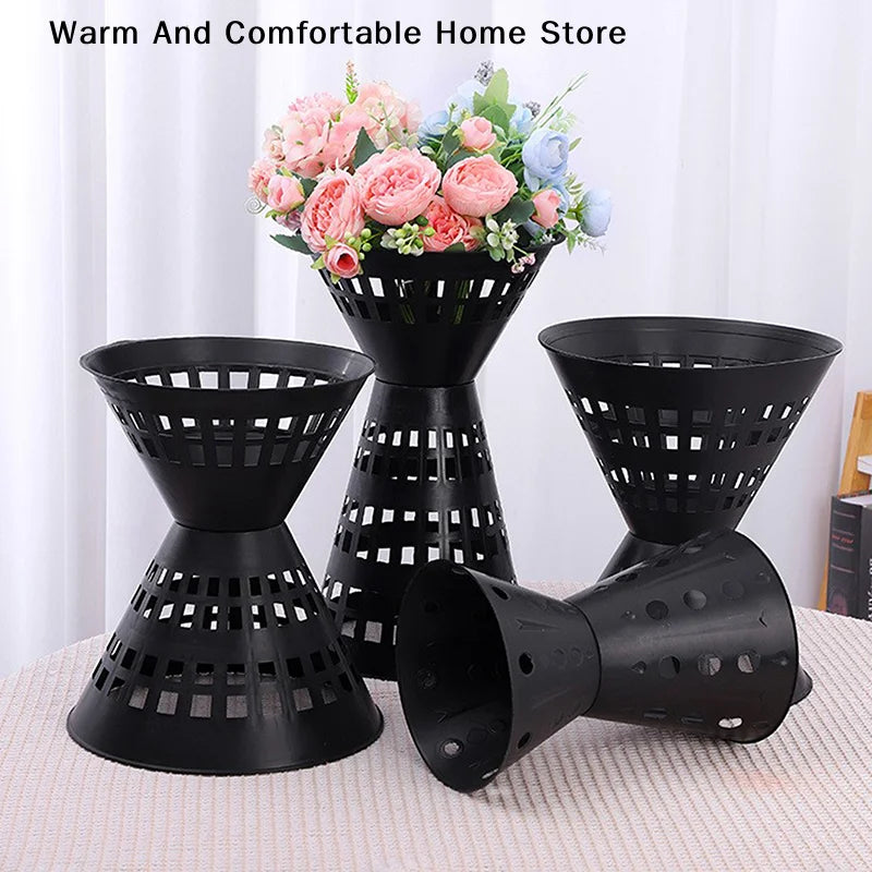 support bouquet noir perforé moderne tissu opaque 16cm 24cm 28cm 29.5cm