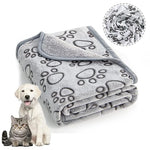 couverture animaux douce imprimé pattes gris rose confortable lavage main chiens différentes tailles
