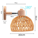 lampe murale tissu tressé bois naturel éclairage moderne rustique entrée chambre coucher
