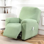 housses fauteuil inclinable gris bleu rayures diagonales clips extensibles moderne