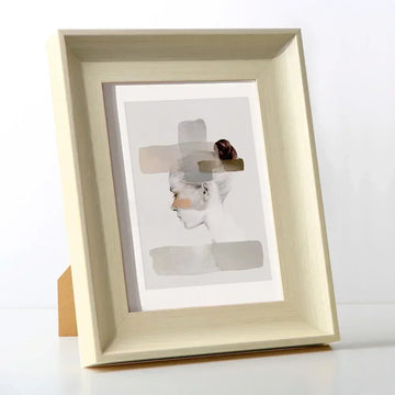 cadre photo bois beige clair classique support incliné décoration maison