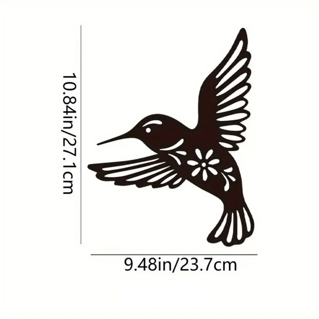 décoration murale oiseau colibri noir motif fleurs artisanal moderne minimaliste graphique suspensión
