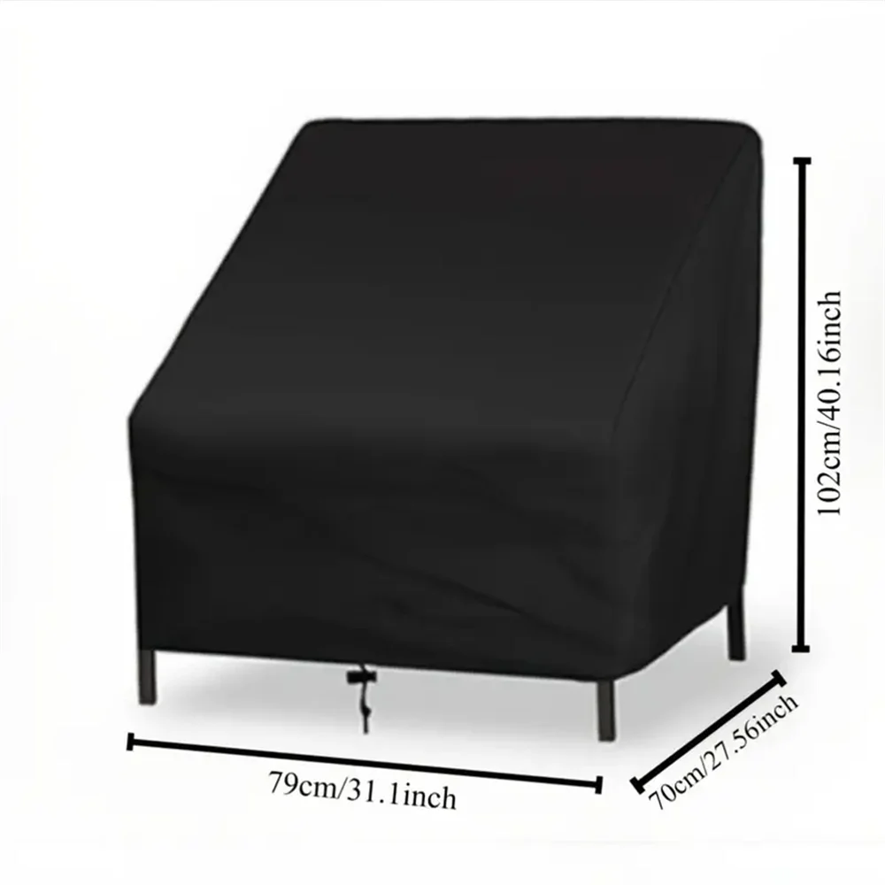 housse protection chaise extérieure polyester noir moderne élégante fermeture glissière uv résistante imperméable ventiléeextérieur