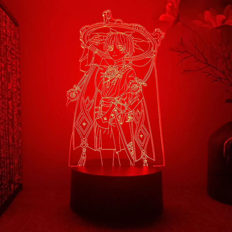 lampe 3d led dessin animé transparente veilleuse batterie aa rechargeable câble usb base solide