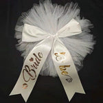 décoration mariage bride to be ruban satiné tulle rose doré anniversaire fête girly clip