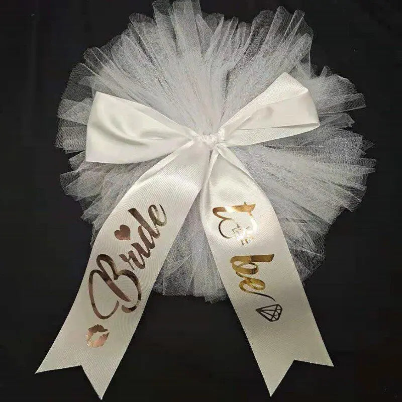 décoration mariage bride to be ruban satiné tulle rose doré anniversaire fête girly clip