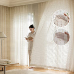rideau polyester moderne translucide points multicolores blanc salon chambre boutique