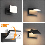Lampe murale extérieure LED moderne capteur lumière ip65 fixations murales texturées