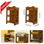 miniature bibliothèque bois étagères sculptées livres miniatures classique pièce maison poupée
