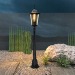 lampe jardin led noir doré transparent ip65 extérieure classique vintage métal