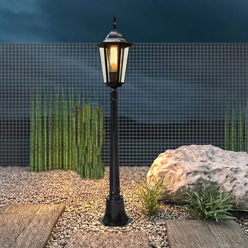 lampe jardin led noir doré transparent ip65 extérieure classique vintage métal