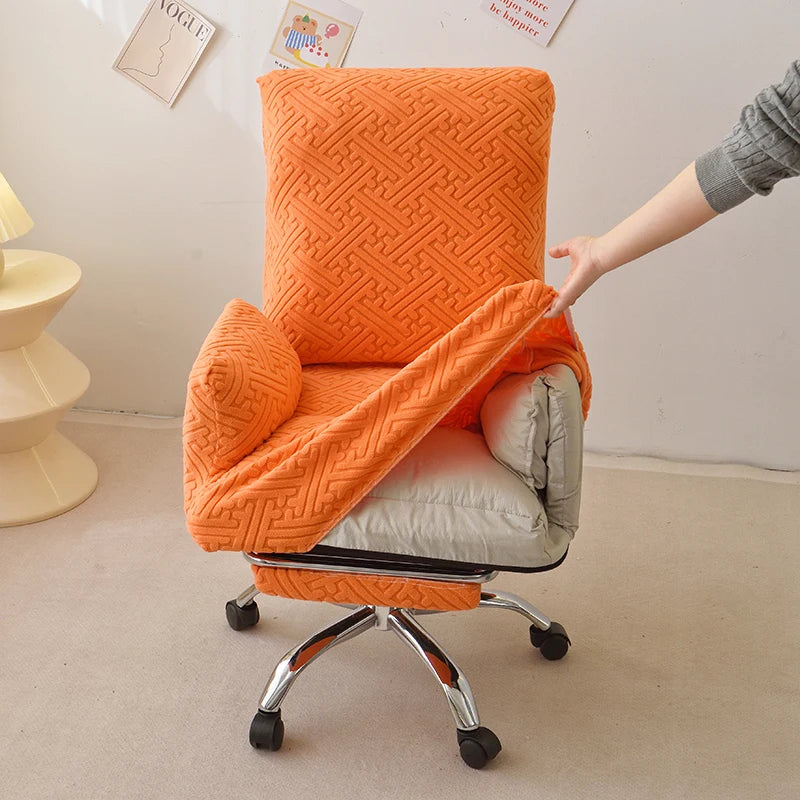 fauteuil moderne orange accoudoirs coussin d'assise tête inclinable élasthanne polyester