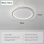 Plafonnier LED moderne blanc rond lisse 50cm 80cm chambre salon