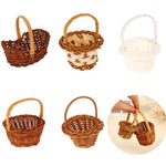 panier tressé marron clair blanc traditionnel poignées enfant rangement maison jeu simulation 12ans fantaisie