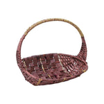 panier tressé marron blanc rangement fruits légumes poignée empilable utilisation multiple traditionnel