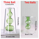 vase verre transparent billes sphériques minimaliste couleur gris bleu vert orange rose
