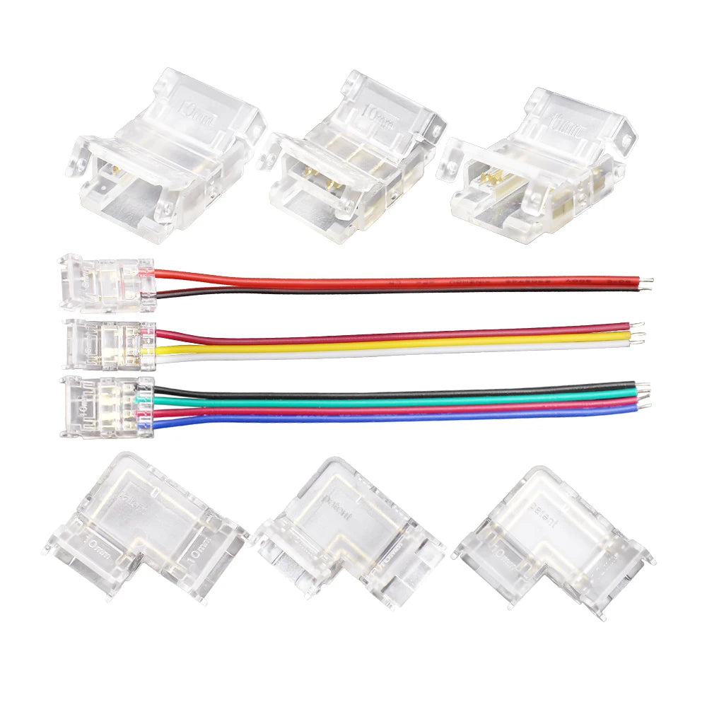 connecteurs ruban led cob smd transparent modernes adhésifs 5mm 8mm 10mm(rgb cct)