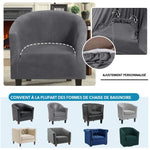 Housse fauteuil velours gris ajustable salon moderne extérieur intérieur machine laver