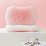 coussin cou violet hexagonal contemporain super doux support cervical confortable
