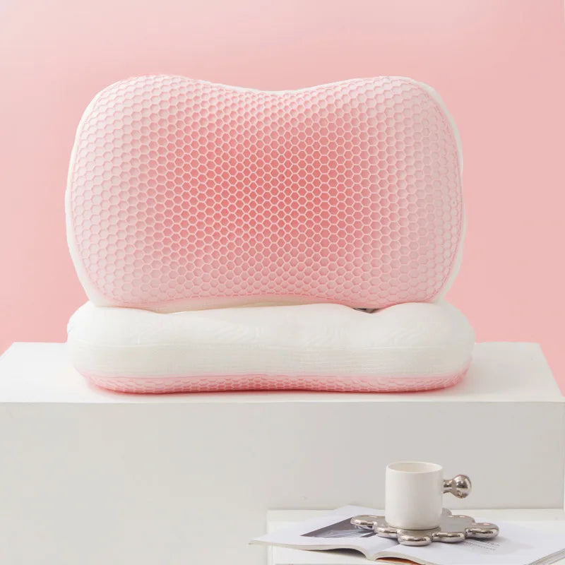 coussin cou violet hexagonal contemporain super doux support cervical confortable