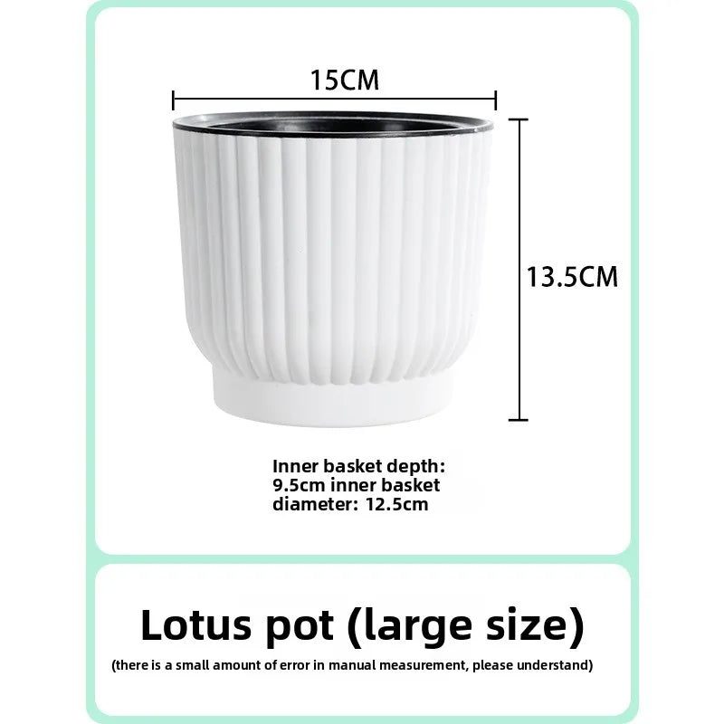 pots fleurs modernes résine blanc rayures verticaux hydroponiques plante verte autoarrosage personnes paresseuses