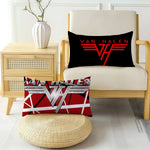 housse coussin imprimé rock band van halen 100 polyester double face moderne diagonale rouge