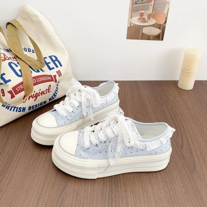 chaussures toile femmes noires blanches imprimées animaux lacets dentelle blanche casual été respirantes légères