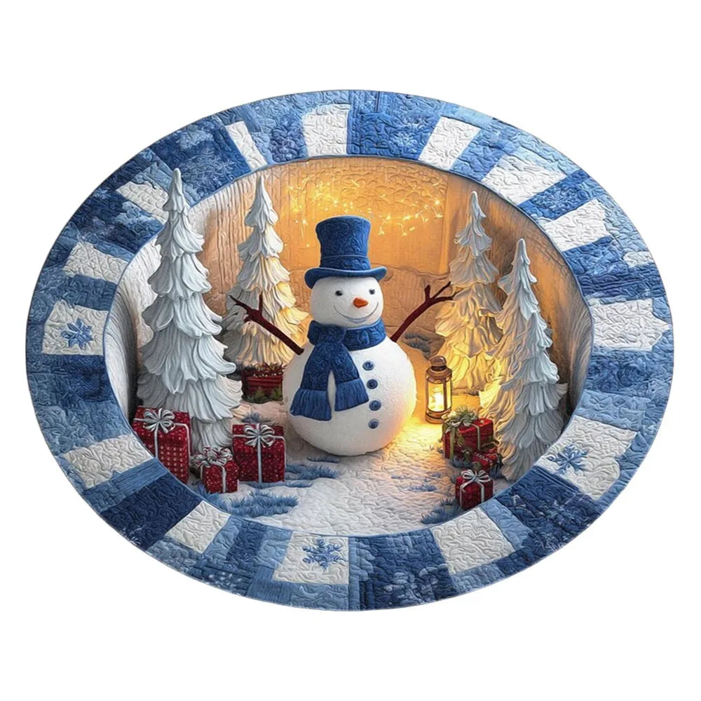 tapis rond noël père noël train pingouins guirlande rouge décoration chambre vinyle sans bpa