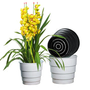 Lot de 4 cache-pots blancs avec trous d'air pour plantes d'intérieur et jardin - Contrôle des racines