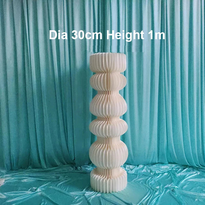 Décor festif vase blanc rayures moderne 100cm 120cm 80cm anniversaire mariage