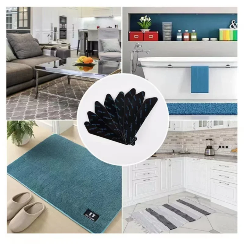 tapis sol antidérapants adhésifs moderne gris marron bleu respectueux environnement salle bain