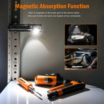 lampe frontale rechargeable led 10w orange noir texture cuir adjustable pratique