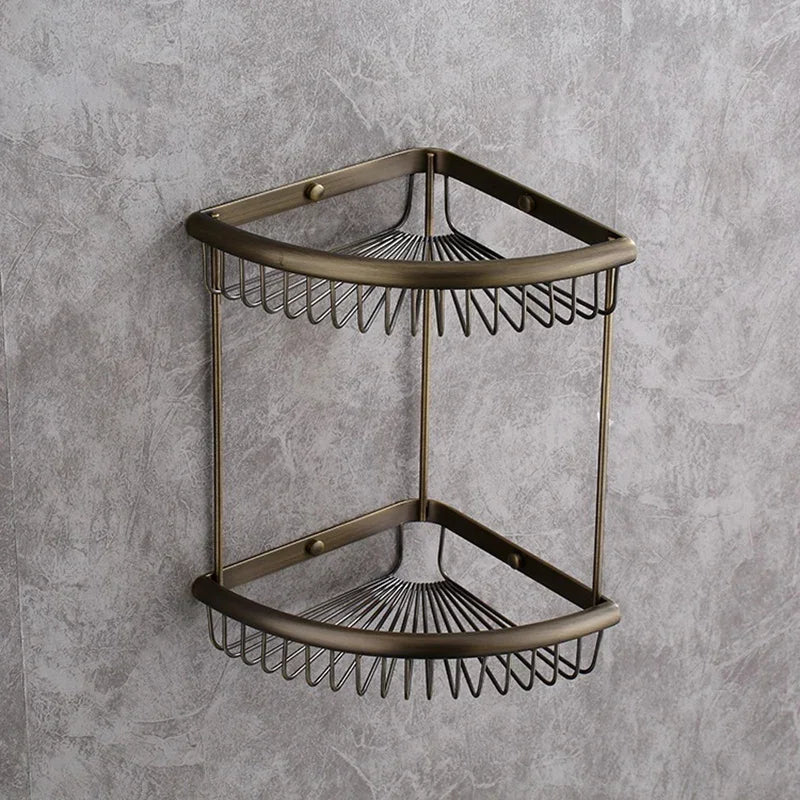 panier d'angle salle bain or rose chrome fileté moderne vis fixation produits