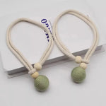 corde rideaux tressée beige rose noir moderne boules bois fixations rustique