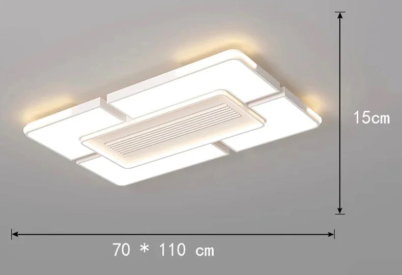 plafonnier led moderne blanc rectangulaire grille ventilation salon chambre minimaliste