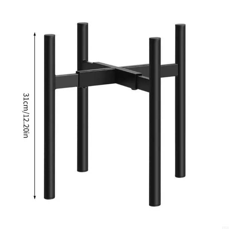 support plante pot noir métal fer réglable moderne vis caoutchouc fourniintérieur extérieur