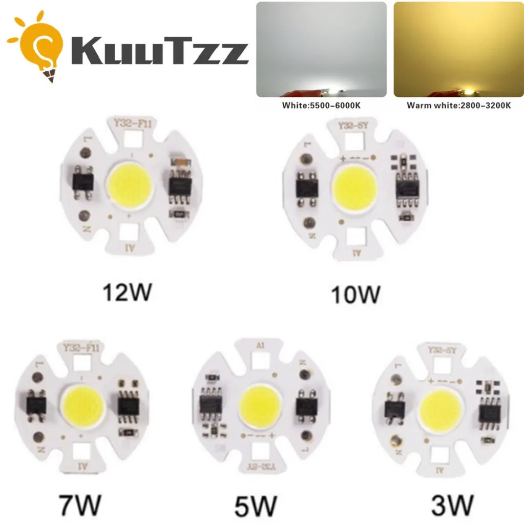 plaque led blanc moderne 31mm connecteur 110v 220v 3w 5w 7w 10w 12w